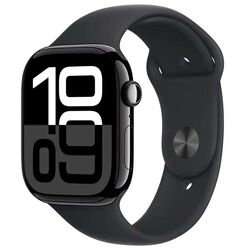 Apple Watch Series 10 GPS 46mm Jet Black Aluminium Case with Black Sport Band - S/M