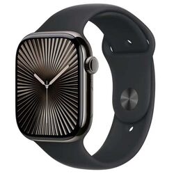 Apple Watch Series 10 GPS + Cellular 42mm Natural Titanium Case with Stone Grey Sport Band - M/L