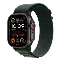 Apple Watch Ultra 2 GPS + Cellular 49mm Black Titanium Case with Dark Green Alpine Loop - Small