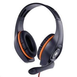Slúchadlá GEMBIRD GHS-05-O, gaming, černo-oranžová, 1x 4-pólový 3,5mm jack, mikrofón