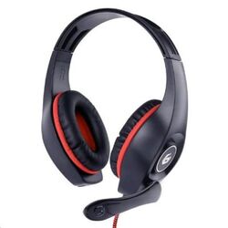 Slúchadlá GEMBIRD GHS-05-R, gaming, černo-červené, 1x 4-pólový 3,5mm jack, mikrofón