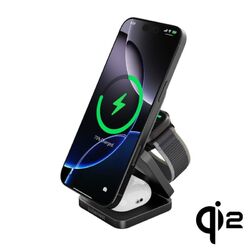 Cubenest Qi2 3v1 Skládací bezdrátová nabíječka SQ312 Pro - černý titan