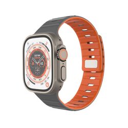 FIXED Silicone Magnetic Strap pre Apple Watch 42/44/45/49mm, svetlo šedý