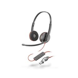 HP Poly Blackwire 3220 MS Teams náhlavná súprava, USB-C/A adaptér, stereo