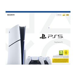 PlayStation 5 1TB (Model Slim) + PlayStation 5 DualSense Wireless Controller, black & white