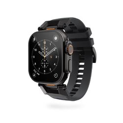 Epico Rubber Pro remienok s nerezovým zapínaním pre Apple Watch 49/46/45/44/42mm - čierna