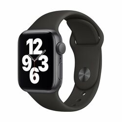 Apple Watch SE GPS, 40mm kozmická sivá , hliníkové puzdro so športovým remienkom čierna - štandardná veľkosť na pgs.sk