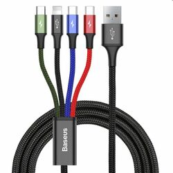 Baseus Fast 4v1 kábel USB-A/Micro-USB, Lightning, 2 x USB-C 3.5A 1,2 m | pgs.sk