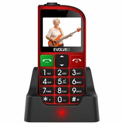 Evolveo EasyPhone FM, červená, nabíjací stojan - SK distribúcia foto