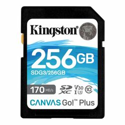 Kingston Canvas Go Plus Secure Digital SDXC UHS-I U3 256 GB | Class 10, rýchlosť 170/90 MB/s (SDG3/256 GB) | pgs.sk