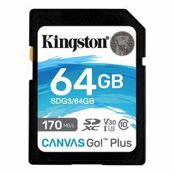 Kingston Canvas Go Plus Secure Digital SDXC UHS-I U3 64 GB | Class 10, rýchlosť 170/70 MB/s (SDG3/64 GB) | pgs.sk