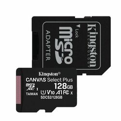 Kingston Canvas SeIect Plus Micro SDXC 128 GB , SD adaptér, UHS-I A1, Class 10 - rýchlosť 100 MB/s foto