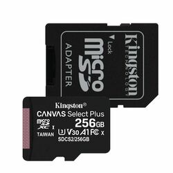 Kingston Canvas SeIect Plus Micro SDXC 256 GB , SD adaptér, UHS-I A1, Class 10 - rýchlosť 100/85 MB/s foto