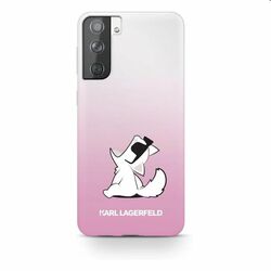 Puzdro Karl Lagerfeld PC/TPU Choupette Eats pre Samsung Galaxy S21 - G991B, ružové