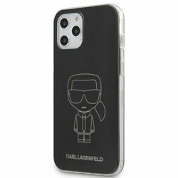 Púzdro Karl Lagerfeld PC/TPU Metallic Iconic Outline pre iPhone 12 Pro Max, black