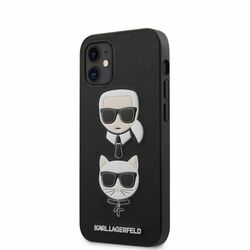 Púzdro Karl Lagerfeld Saffiano Iconic pre iPhone 12 mini, black