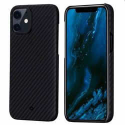 Puzdro Pitaka MagEZ z aramidových vlákien pre iPhone 12, čierne/šedé