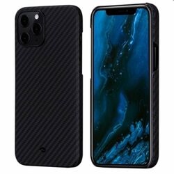 Puzdro Pitaka MagEZ z aramidových vlákien pre iPhone 12 Pro, čierne/šedé