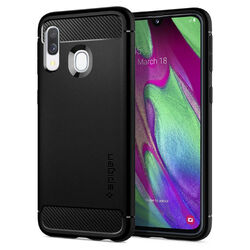 Puzdro Spigen Rugged Armor pre Samsung Galaxy A40 - A405F, Black