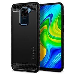 Puzdro Spigen Rugged Armor pre Xiaomi Redmi Note 9, čierne