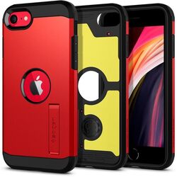 Puzdro Spigen Tough Armor pre Apple iPhone SE 2020, červené