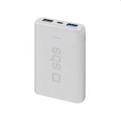 SBS záložný zdroj powerbanka Pocket 5000 mAh, 2 x USB 2.1A, biela