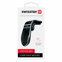 Swissten magnetický držiak do ventilácie auta S-Grip easy mount, čierna foto
