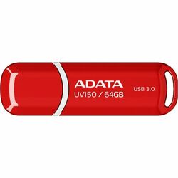 USB kľuč A-DATA UV150, 64 GB, USB 3.0, rýchlosť čítania a zápisu: až 90 MB/s, červený | pgs.sk